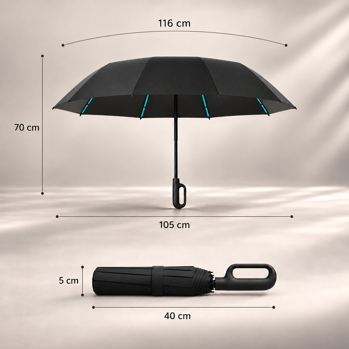 SnapBrella™ – Automatikschirm mit Karabiner-Griff